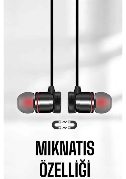 Mikrofonlu Kablosuz Sport Kulak Içi Mıknatıslı Kulaklık
