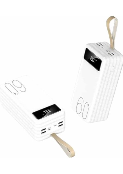 Powerbank 60.000 Mah Taşınabilir Şarj Hızlı El Fenerli Dijital Göstergeli