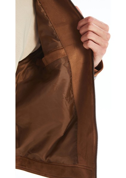 Yeni Sezon Standart Kalıp Gömlek Yaka Süet Erkek Ceket fırsatları