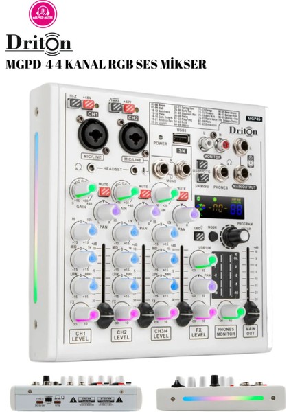 Mgpd-4 Rgb Işıklı 4 Kanal Bilgisayar Laptop Pc Uyumlu 4 Kanal Ses Mikseri modelleri