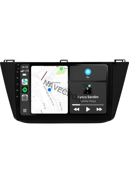 Volkswagen Tıguan 2016-23 10" Uyumlu Android Multimedia Gerçek 4/64 Kablosuz Carplay Geri Görüş Kameralı