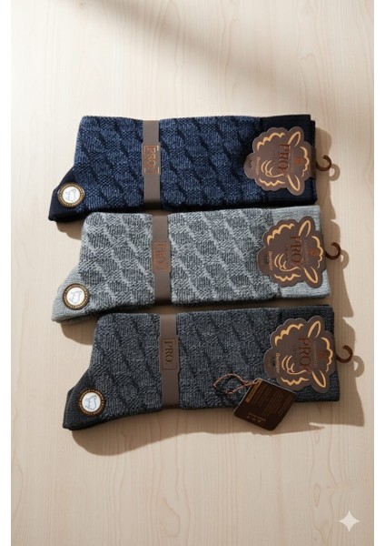 ; Lambswool (Yün) Erkek Çorap; Dikişsiz; Asorti 5'li Paket