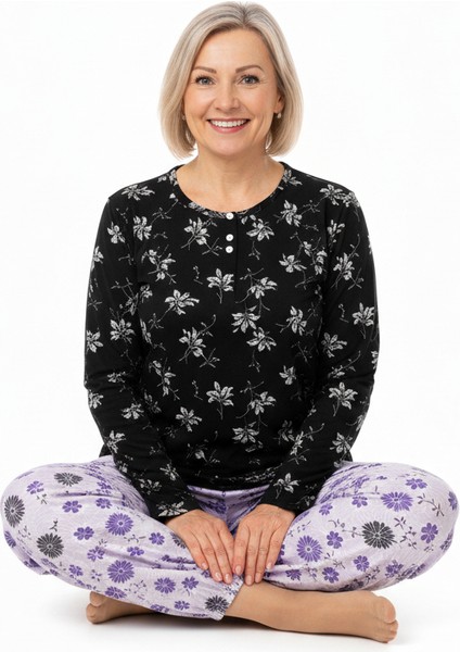 Kadın Kışlık Kadın Anne Içlik Pijama Altı %100 Pamuk Içi Miflonlu Klasik Beli Lastikli Rahat fiyatları