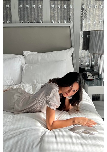 5'li İçeride&Dışarıda Fırfırlı Gri Pijama Takım