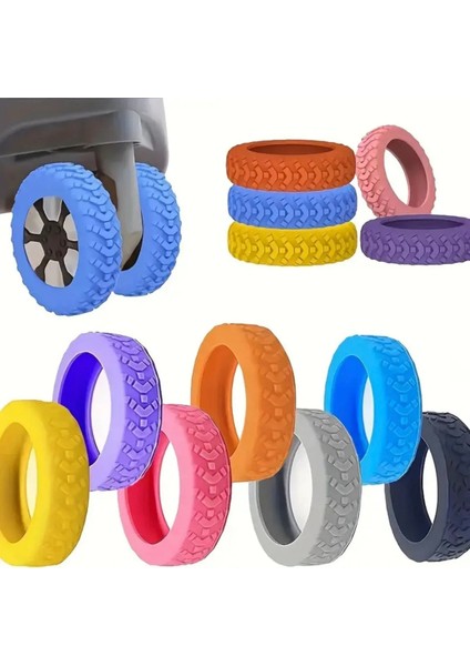 8 Adet Mavi Valiz Bavul Tekerleği Kılıfı, Sessiz Koruyucu Dayanklı, Ofis Sandalye Kılıf fırsatları