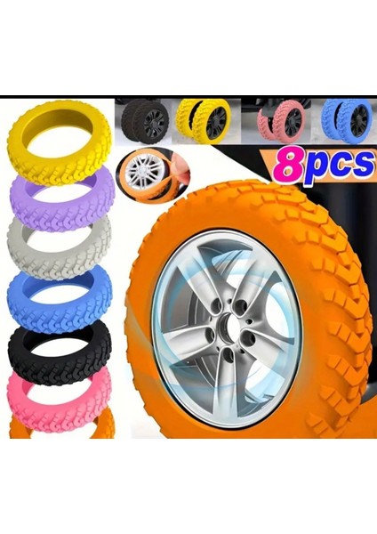 8 Adet Sarı Valiz Bavul Tekerleği Kılıfı, Sessiz Koruyucu Dayanklı, Ofis Sandalye Kılıf modelleri