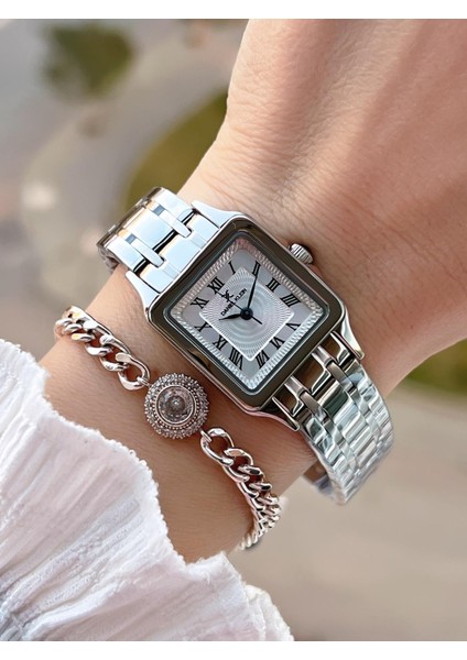 Çelik Kordon 30 mt Suya Dayanıklı Kadın Kol Saati+Bileklik BF.GF.10814.1