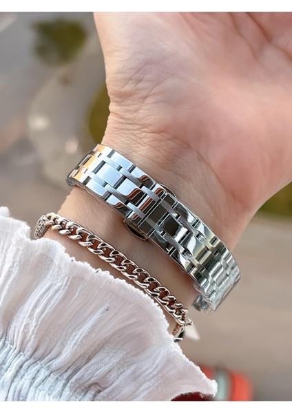 Çelik Kordon 30 mt Suya Dayanıklı Kadın Kol Saati+Bileklik BF.GF.10814.1 modelleri