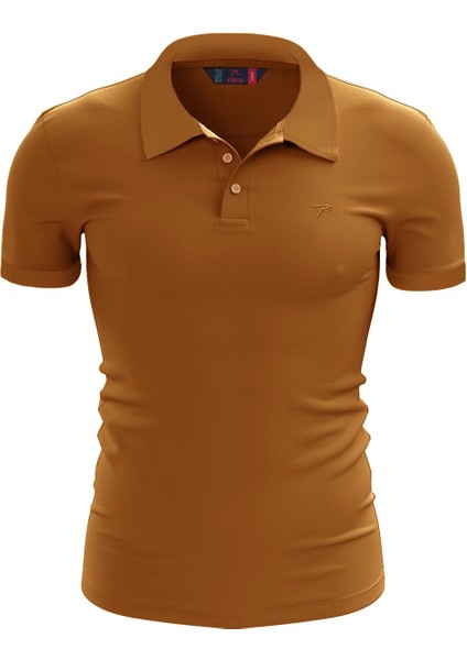 %100 Pamuk Polo T-Shirt Impero Kahverengi