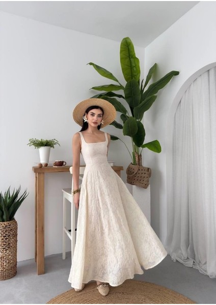 Ulak Handmader Cuper Çiçek Detaylı Elbise