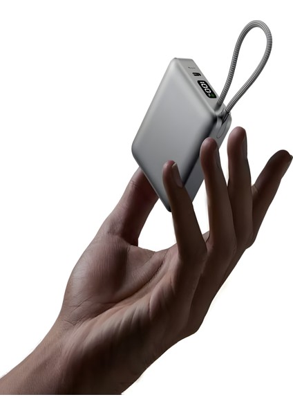 20W Hızlı Şarj Powerbank | 10000MAH LCD Ekranlı, Dahili Type-C Girişli Kablolu Taşınabilir Şarj modelleri