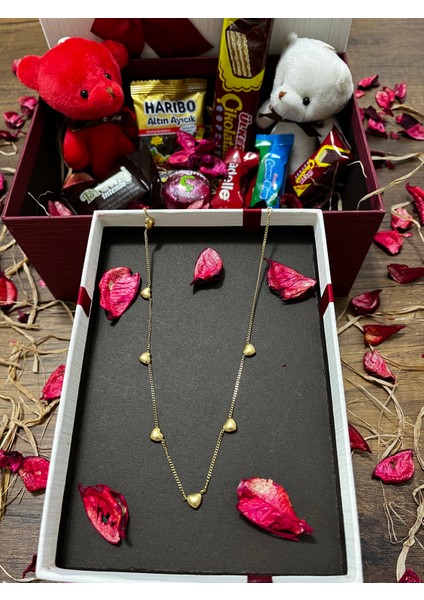 Sevgiliye Ayıcık Çikolata Kalpli Kolye Hediye Kutusu Özel Gün Yılbaşı Öğretmenler Günü Hediyesi modelleri