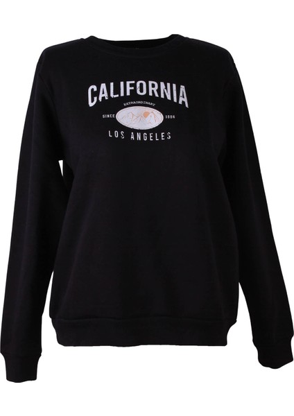 26KL71S95005 Siyah Kadın Sweatshirt California Baskılı