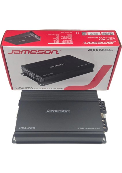 Amfi - 4000W 4 Kanallı Ses ve Bass Anfisi - Jameson USA-760 Amfi