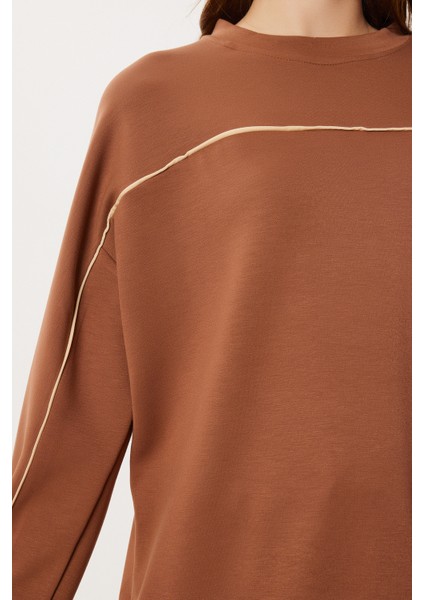 Kontrast Şeritli Modal Alt-Üst Takım LCI0062 Camel modelleri