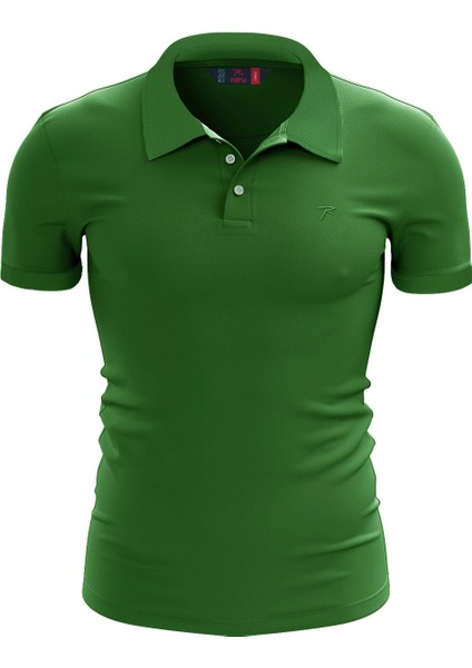 %100 Pamuk Polo T-Shirt Impero Yeşil