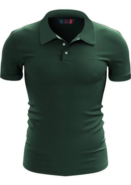 %100 Pamuk Polo T-Shirt Impero Yeşil