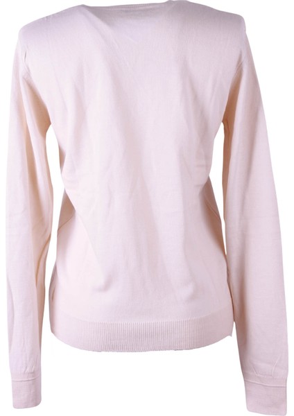 ALP01 Kol Detaylı V Yaka Ekru Kadın Kazak ALP01 modelleri