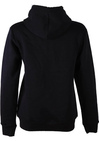 26KL71S95003 Siyah Kadın Sweatshirt 3 Ip Şardonlu Kapşonlu Fermuarlı Kangru modelleri