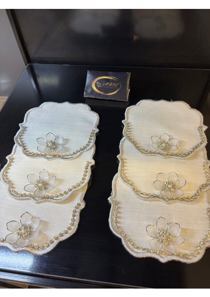 6'lı Taşlı Kokteyl Peçetesi, Gümüş Sunum Peçetesi fiyatları