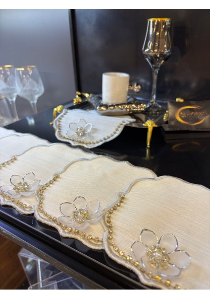 6'lı Taşlı Kokteyl Peçetesi, Gümüş Sunum Peçetesi modelleri