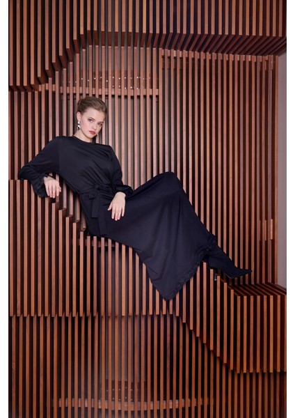 Güpür Detaylı Elbise Siyah 38823 fiyatları