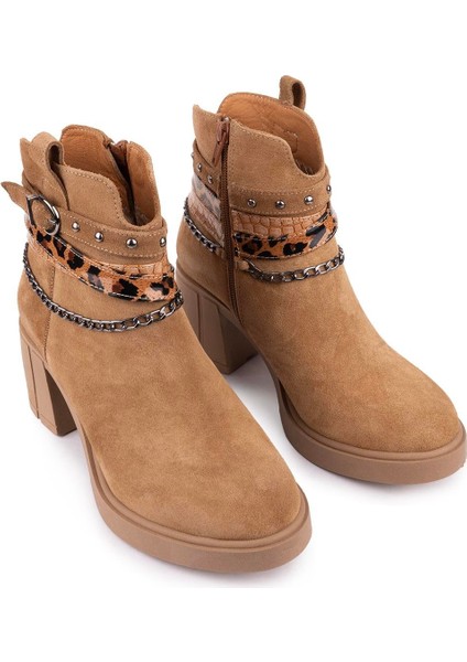 Hakiki Deri Modern Rahat Termo Taban Bot Taba Süet 15290