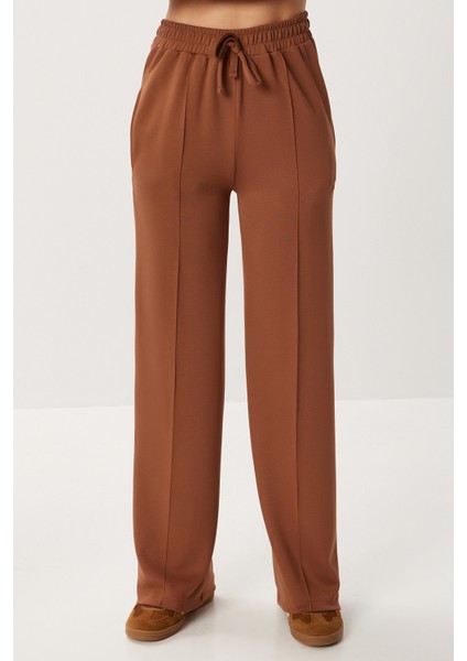 Kontrast Şeritli Modal Alt-Üst Takım LCI0062 Camel fırsatları