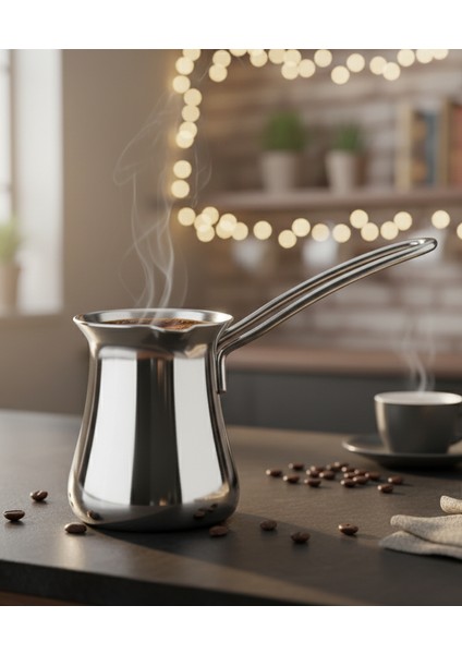 Elit Cezve & Sütlük Paslanmaz Çelik 304 Kalite 18/10 Klasik El Yakmaz Çelik Saplı No5 fiyatları