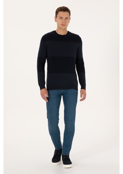 Erkek Lacivert Kazak /triko 50307874-VR033 fırsatları