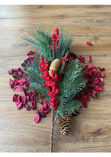 Yılbaşı Konsept Yapay Kozalaklı Çam Yapraklı 80 cm Kokina Dal fiyatları