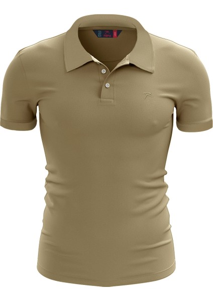 %100 Pamuk Polo T-Shirt Impero Bej