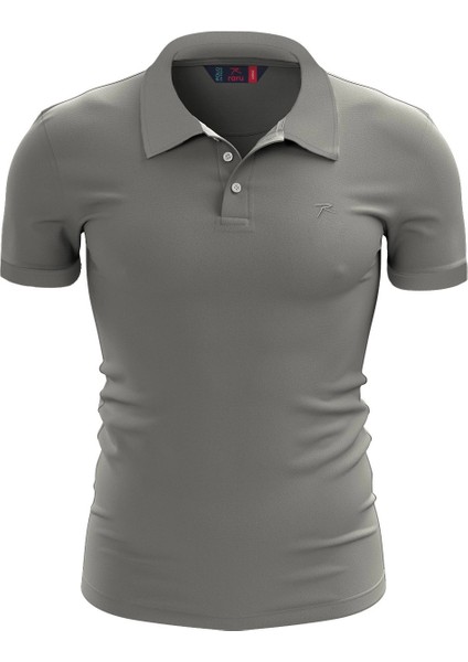 %100 Pamuk Polo T-Shirt Impero Gri