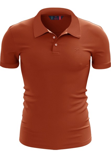 %100 Pamuk Polo T-Shirt Impero Taba
