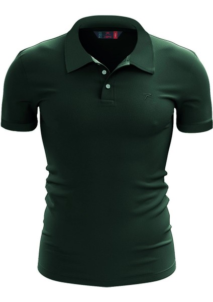 %100 Pamuk Polo T-Shirt Impero Yeşil