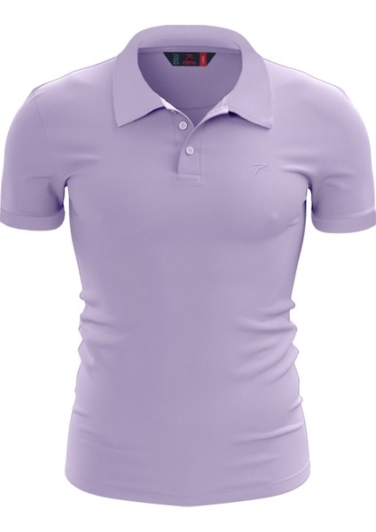 %100 Pamuk Polo T-Shirt Impero Lila
