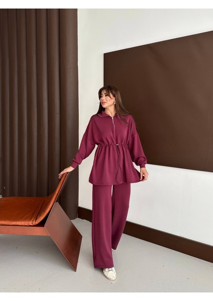 Kadın A Kalite Premium Cupralı Modal Yarım Fermuar - Köprülü Tesettür Takım