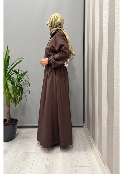 Belden Bağcıklı Elbise Kahve 5009 fiyatları