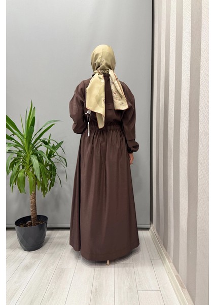 Belden Bağcıklı Elbise Kahve 5009 modelleri