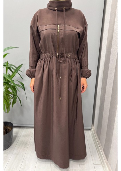 Belden Bağcıklı Elbise Kahve 5009 fırsatları