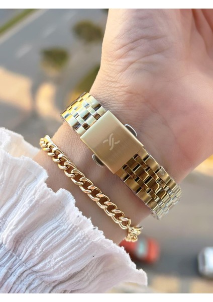 Çelik Kordon 30 mt Suya Dayanıklı Kadın Kol Saati+Bileklik BF.GF.10821.4 modelleri