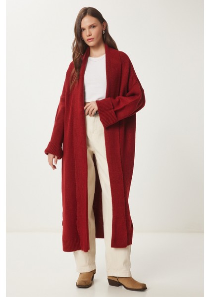 Şal Yaka Uzun Triko Hırka LHİ0004 Kiremit fiyatları