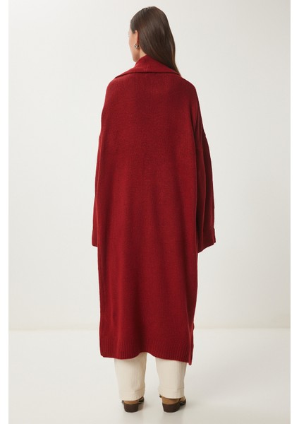 Şal Yaka Uzun Triko Hırka LHİ0004 Kiremit indirimleri
