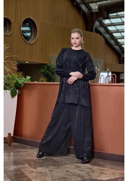 Cupro Jakar Tunik Takım Siyah 38010