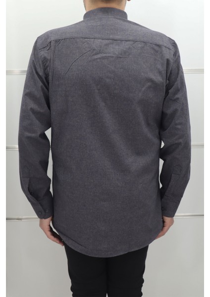 Fistan Store Erkek Düz Klasik Kesim Rahat Kalıp Tek Cepli Kışlık Kaşmir Gömlek modelleri