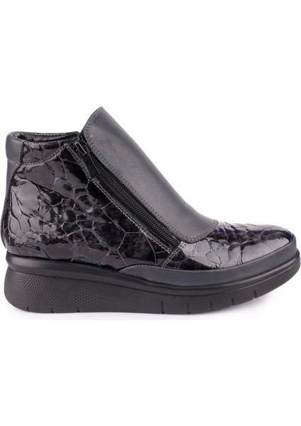 Hakiki Deri Modern Ortopedik Fermuarlı Bot Siyah 1064 fırsatları