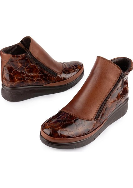 Hakiki Deri Modern Ortopedik Fermuarlı Bot Siyah 1064 fiyatları