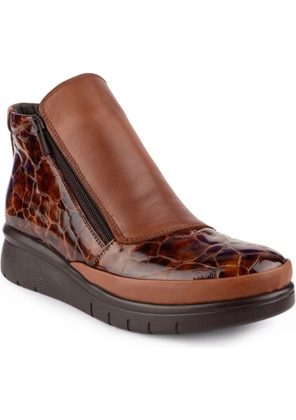 Hakiki Deri Modern Ortopedik Fermuarlı Bot Siyah 1064 modelleri