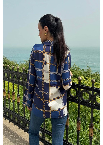 Zincir Desenli Saks Gömlek fırsatları