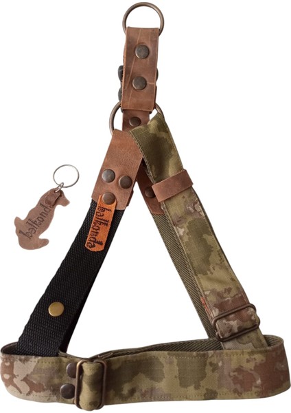 Köpek Göğüs Tasması Orta Irk Ayarlamalı Kolon Kordon Deri Başlı Dog Harness Kamuflaj & Siyah fiyatları